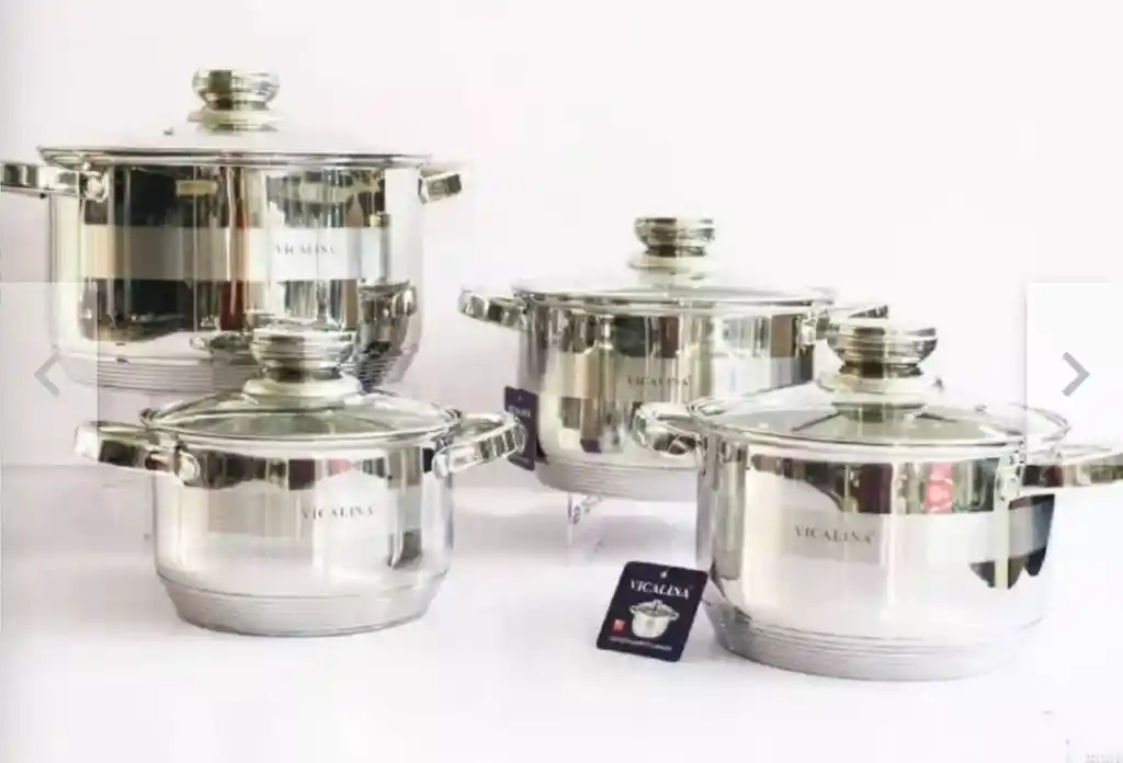 Bateria De Ollas En Acero Quirúrgico 8 Piezas