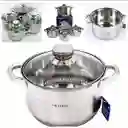 Bateria De Ollas En Acero Quirúrgico 8 Piezas