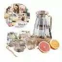 Juego De Jarra De Vidrio Dujust (68 Oz) Con 4 Vasos Y 1 Bandeja