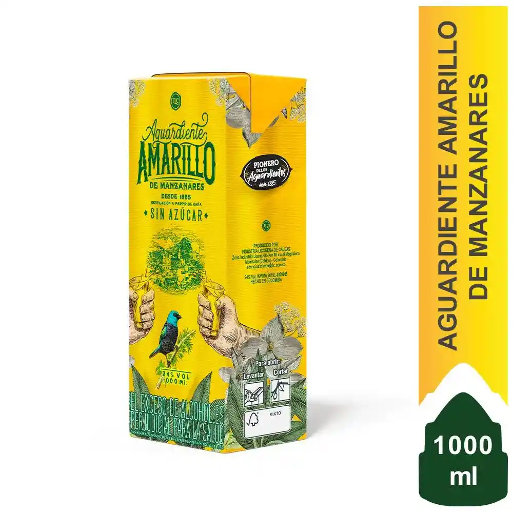 Amarillo De Manzanares Aguardiente Sin Azúcar