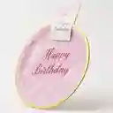 Plato Torta Mármol Rosado X6und 9in