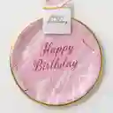 Plato Torta Mármol Rosado X6und 9in
