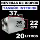 Nevera De Icopor 20 Litros Medidas 30cmx43cmx28cm
