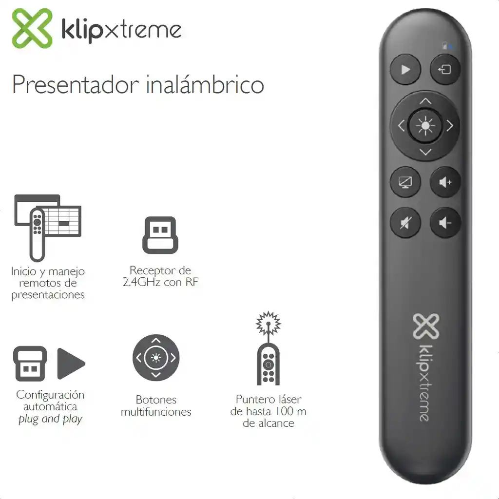 Presentador Inalámbrico Multifuncional Klip Xtreme Kpp-003
