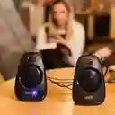 Parlante Bocina Multimedia De Mesa Para Pc- Portatil Wit Pm-89 Triangulo Negro Bafle Auxiliar