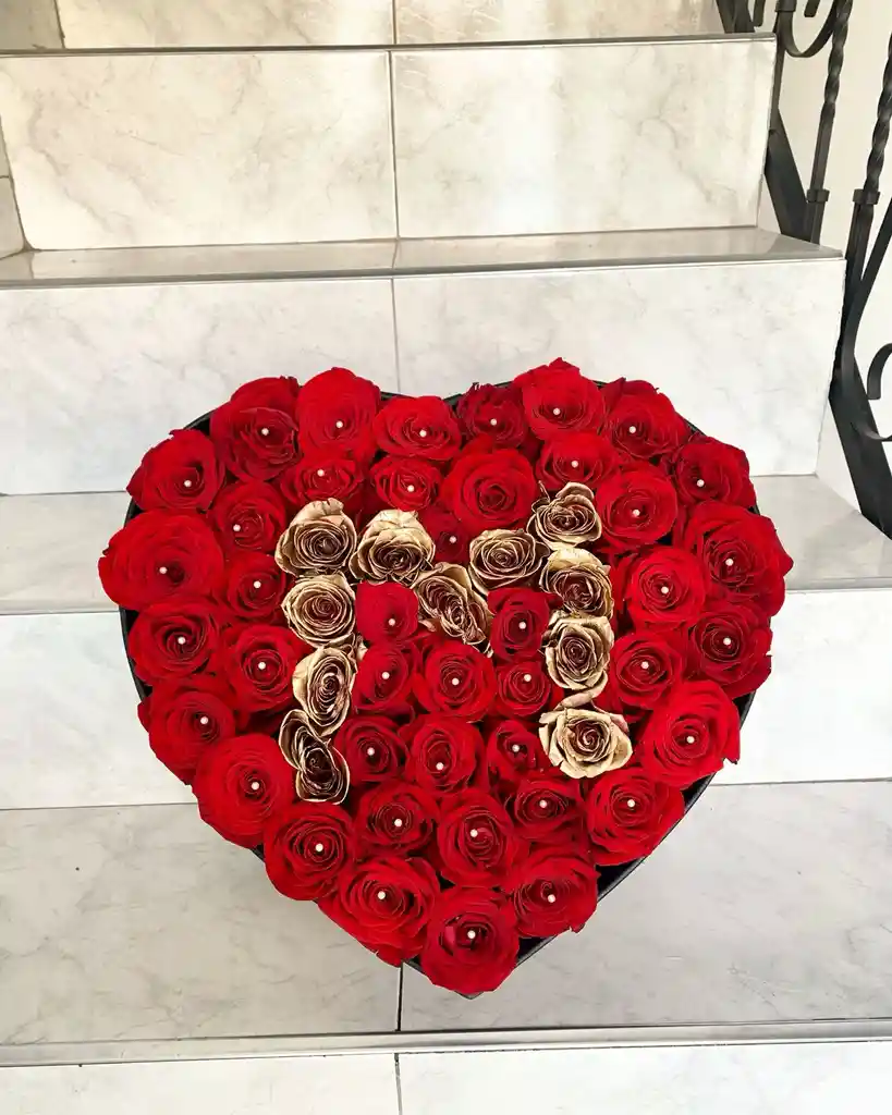Corazon De 45 Cm Con Letra Dorada
