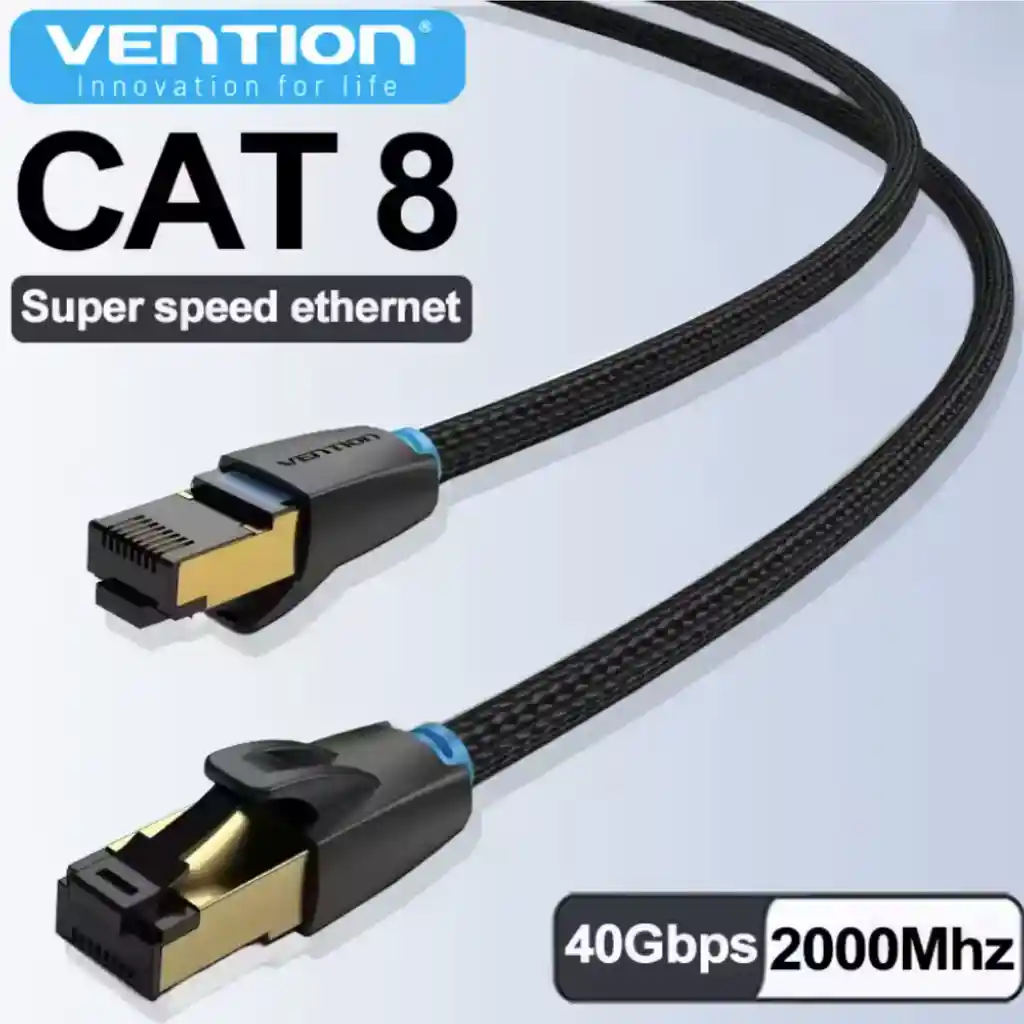 Cable Red Ethernet Nylon Cat8 Trenzado 3m Alta Velocidad