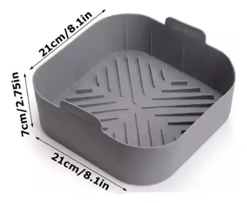 Molde Protector Freidora Air Fryer Cuadrado Reutilizable 20cm