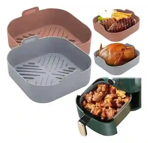 Molde Protector Freidora Air Fryer Cuadrado Reutilizable 20cm