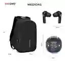 Morral Antirrobo Con Puerto Usb Y Compartimento Para Laptop Con Audífonos Bluetooth