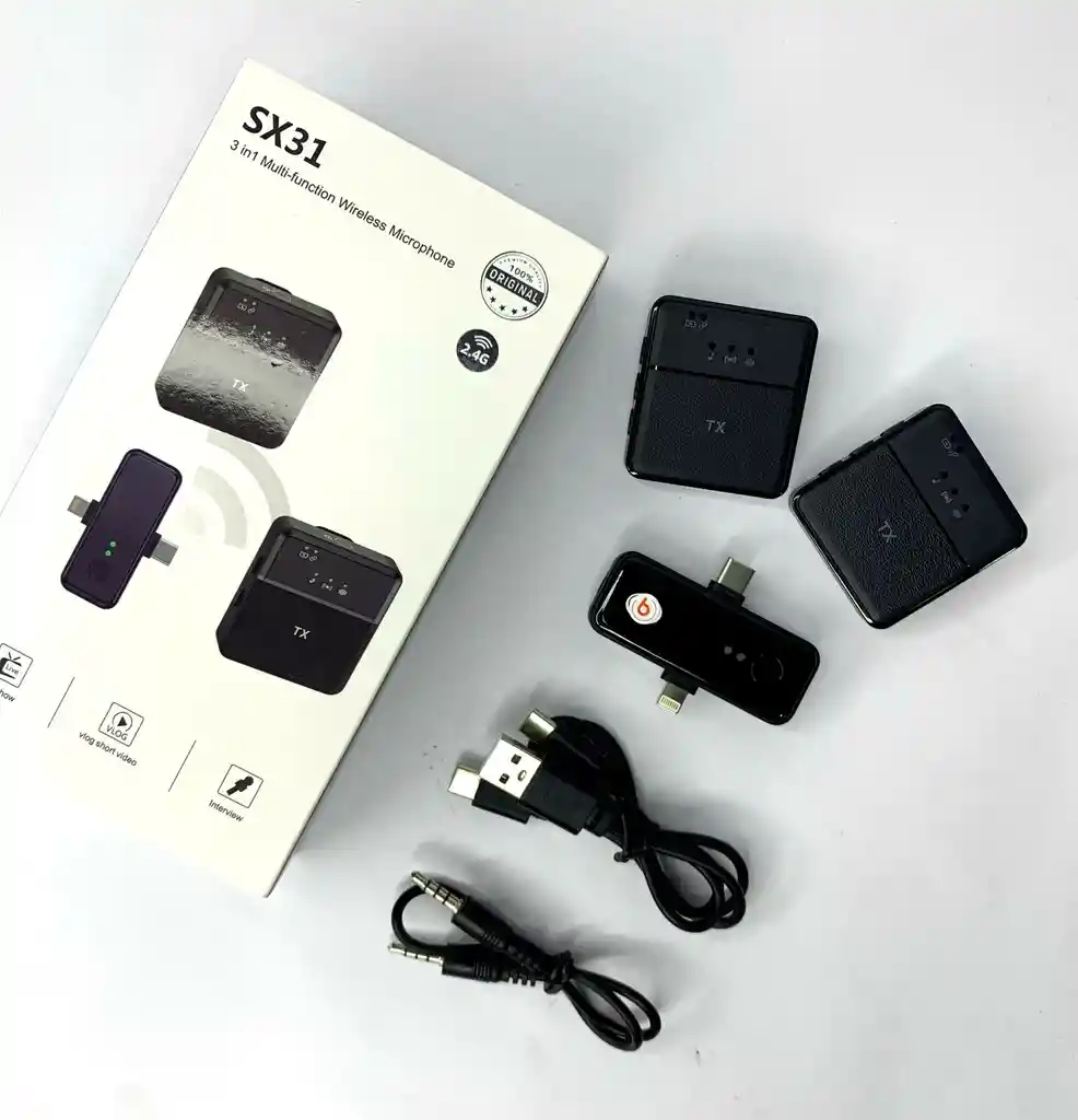 Microfono Solapa Sx31 Duo | Tipo C Y Iphone📱| Inalambrico | Alta Duración🔋 (alta Gama)