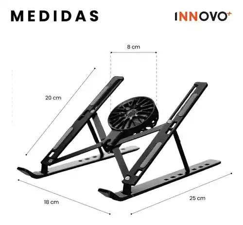 Soporte Para Laptop Notebooks Pc Portátil Con Ventilador Altura Ajustable Portátil Y Ergonómico