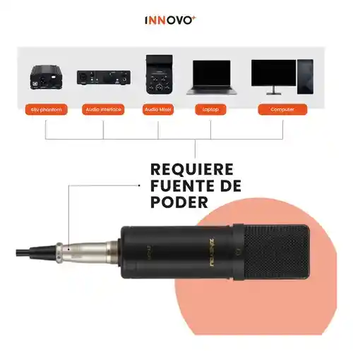 Micrófono Condensador Podcast Profesional Brazo Filtro Pop Accesorios