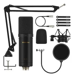 Micrófono Condensador Podcast Profesional Brazo Filtro Pop Accesorios