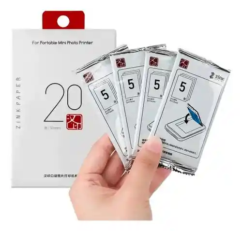 Papel Fotográfico Adhesivo Para Impresora Portátil X20 Hojas Zinkpaper