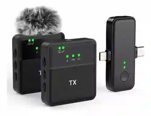 Micrófono De Solapa Sx31 Doble Iphone Tipo C Incluye Anti-pop Peluche