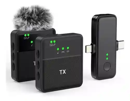 Micrófono De Solapa Sx31 Doble Iphone Tipo C Incluye Anti-pop Peluche