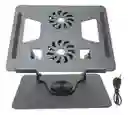 Base Portátil Plegable Metálica Con 2 Ventiladores Gira 360°