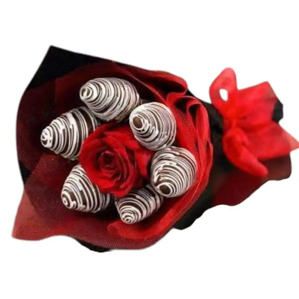 Rosa Y 6 Fresas