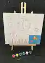 Lienzo Con Caballete 25*30 Cm Mas Pintura Y Pincel
