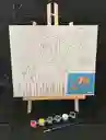 Lienzo Con Caballete 25*30 Cm Mas Pintura Y Pincel