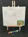 Lienzo Con Caballete 25*30 Cm Mas Pintura Y Pincel