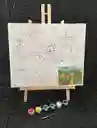 Lienzo Con Caballete 25*30 Cm Mas Pintura Y Pincel