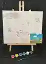 Lienzo Con Caballete 25*30 Cm Mas Pintura Y Pincel