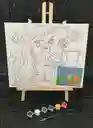 Lienzo Con Caballete 25*30 Cm Mas Pintura Y Pincel