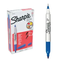 Marcador Doble Punta Sharpie Azul