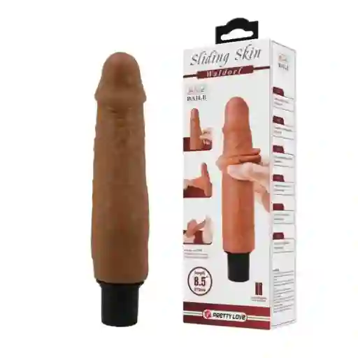 Vibrador Realista Waldorf 21 Cm Sliding Skin Chocolate Piel Deslizante