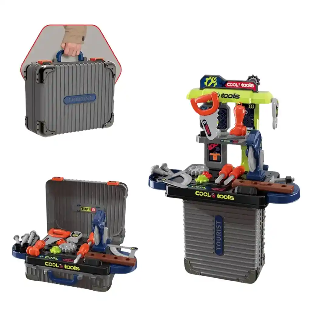 Kit Maleta Herramienta 3/1 Juguete Didáctico Niños Rol Construccion