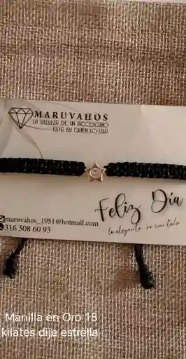 Pulsera Oro 18 Kilates Dije Estrella Rosada