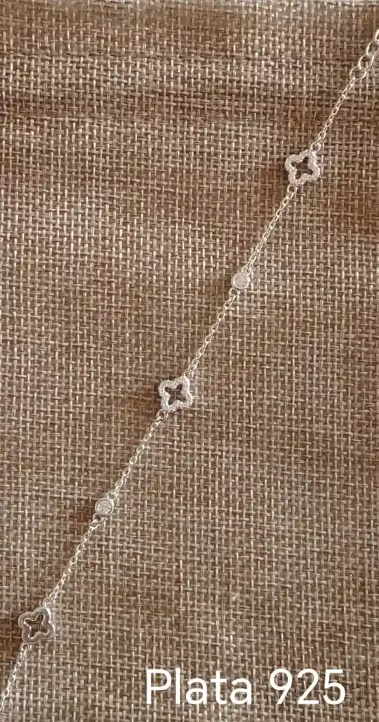 Pulsera Plata 925 Cruz Y Zircon Blanco