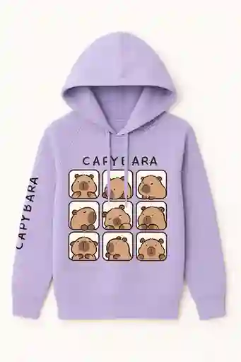 Hoodie Niña Capybara Lila – Suavidad Y Dulzura En Cada Detalle