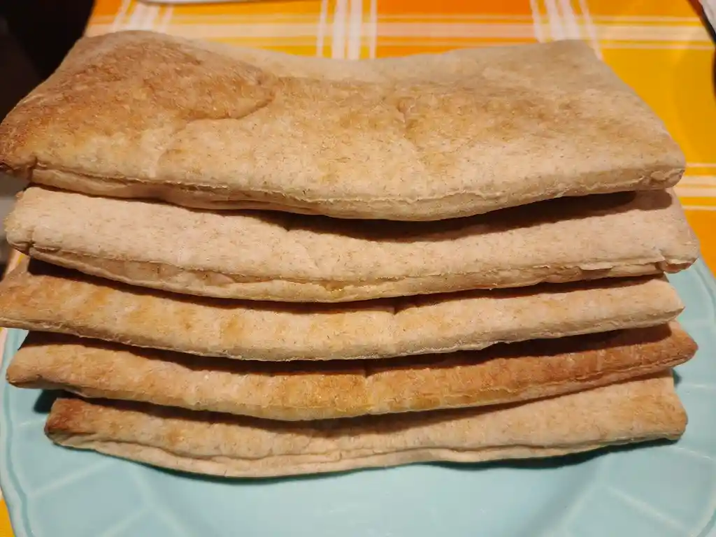 Pan Pita Rectangular Integral, Sin Gluten, 20cm X 10cm, 5 Unidades.