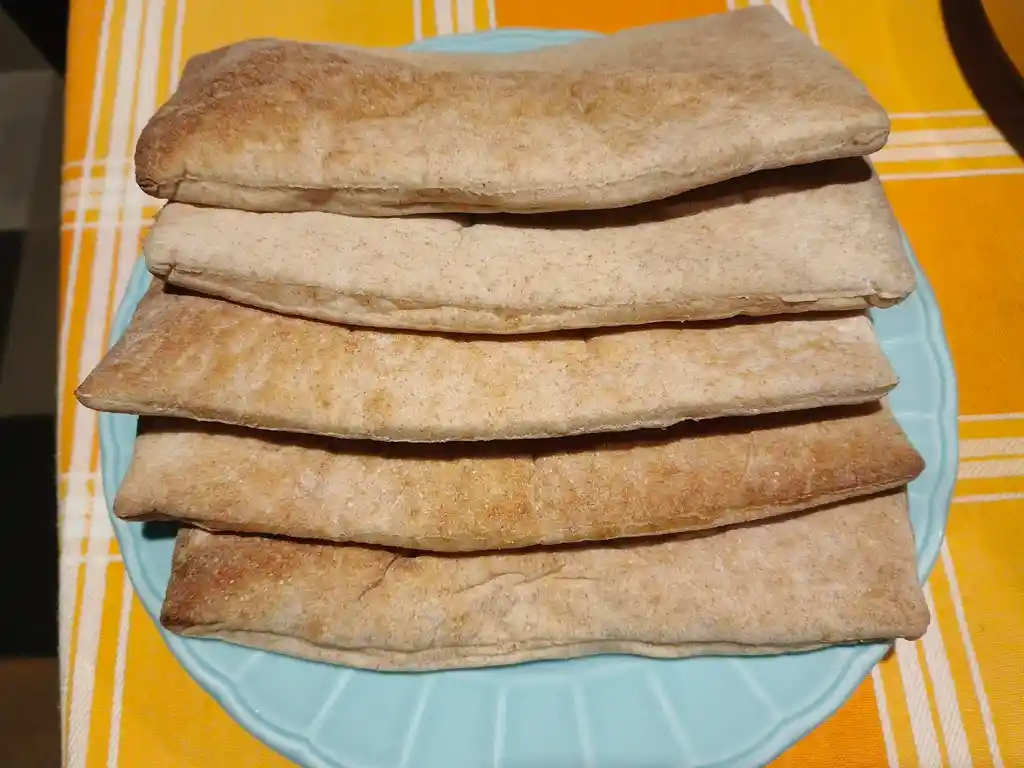 Pan Pita Rectangular Integral, Sin Gluten, 20cm X 10cm, 5 Unidades.