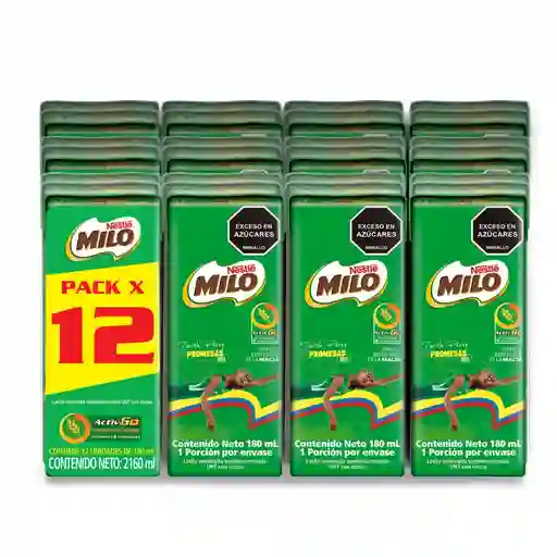 Milo Leche Achocolatada 12 Unidades / 180 Ml
