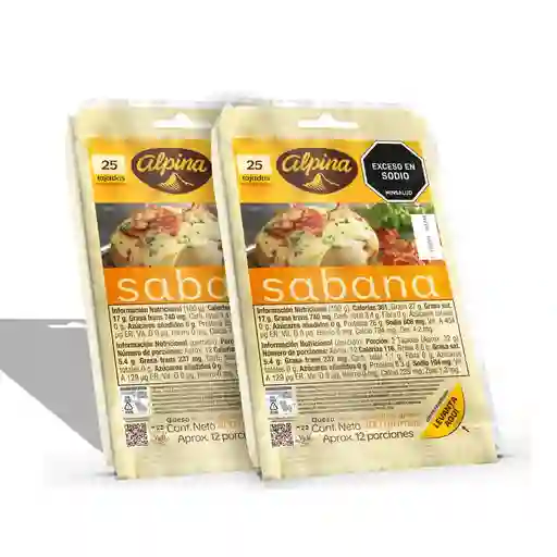 Alpina Queso Sabana 2 Unidades / 400 G