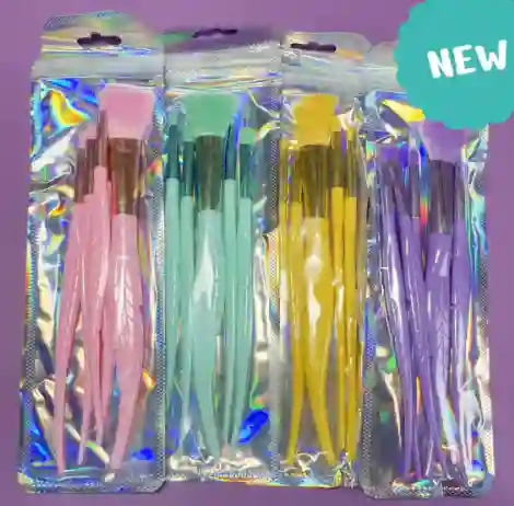 Brochas Para Maquillaje En Forma De Hojas X 5