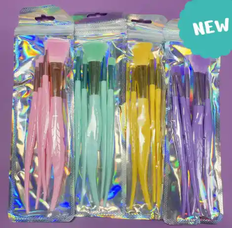 Brochas Para Maquillaje En Forma De Hojas X 5