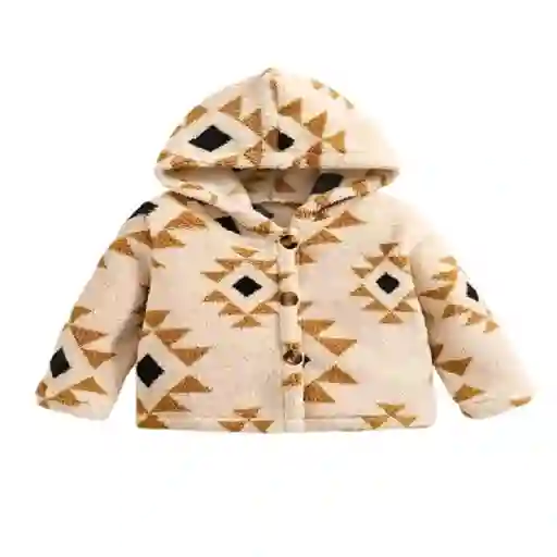 Chaqueta Beige Estilo Geométrico Talla 6-9 Meses