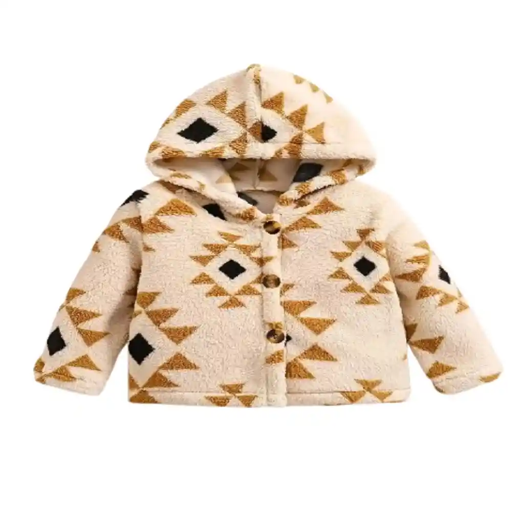 Chaqueta Beige Estilo Geométrico Talla 3-4 Años