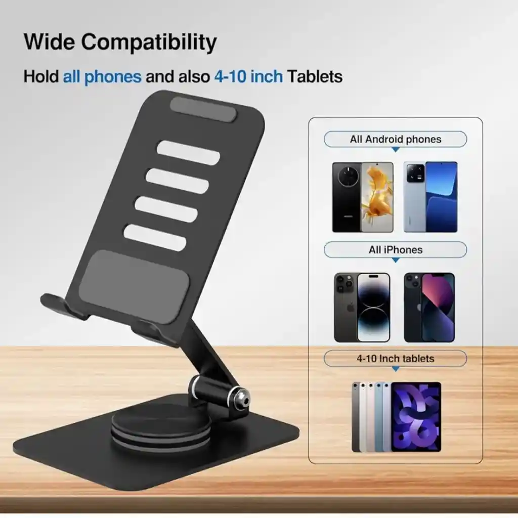 Soporte Celular Y Tablet Giro 360 En Acero
