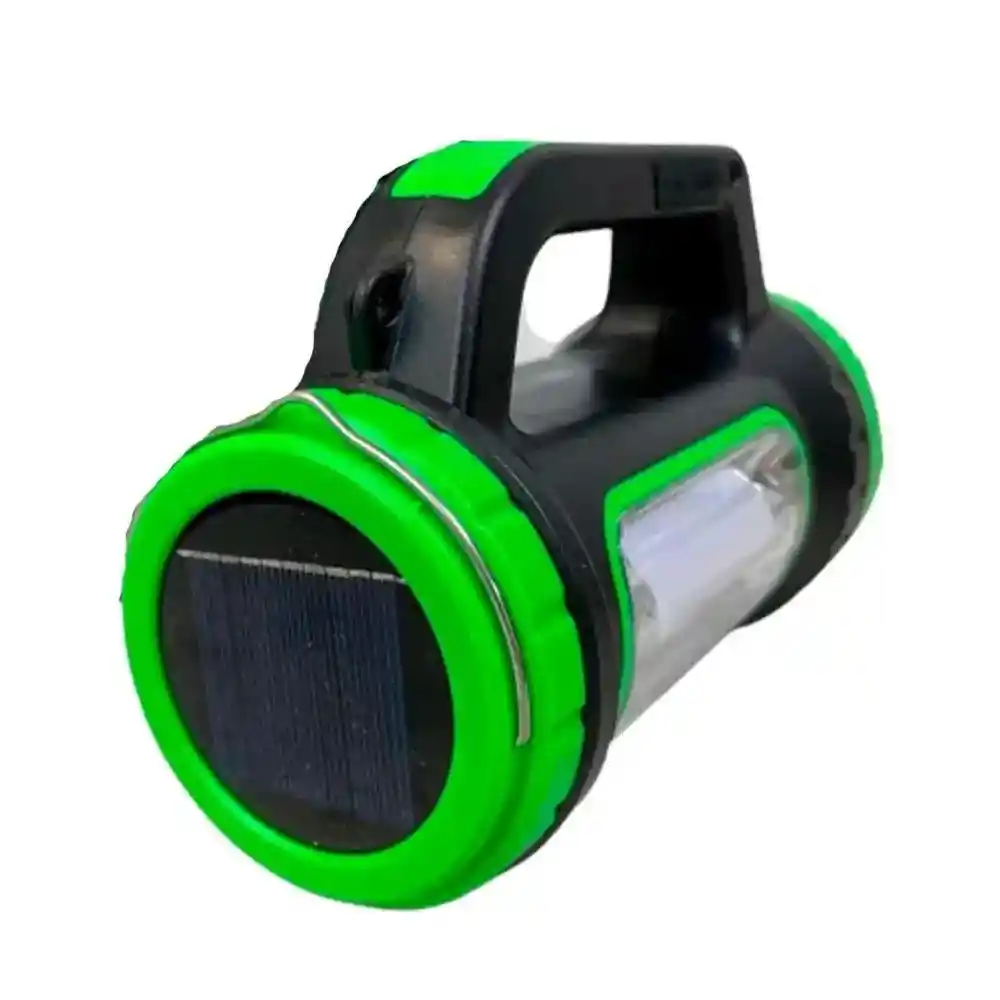 Linterna De Mano Con Panel Solar – Alta Potencia, Recargable, Ideal Para Camping Y Exteriores