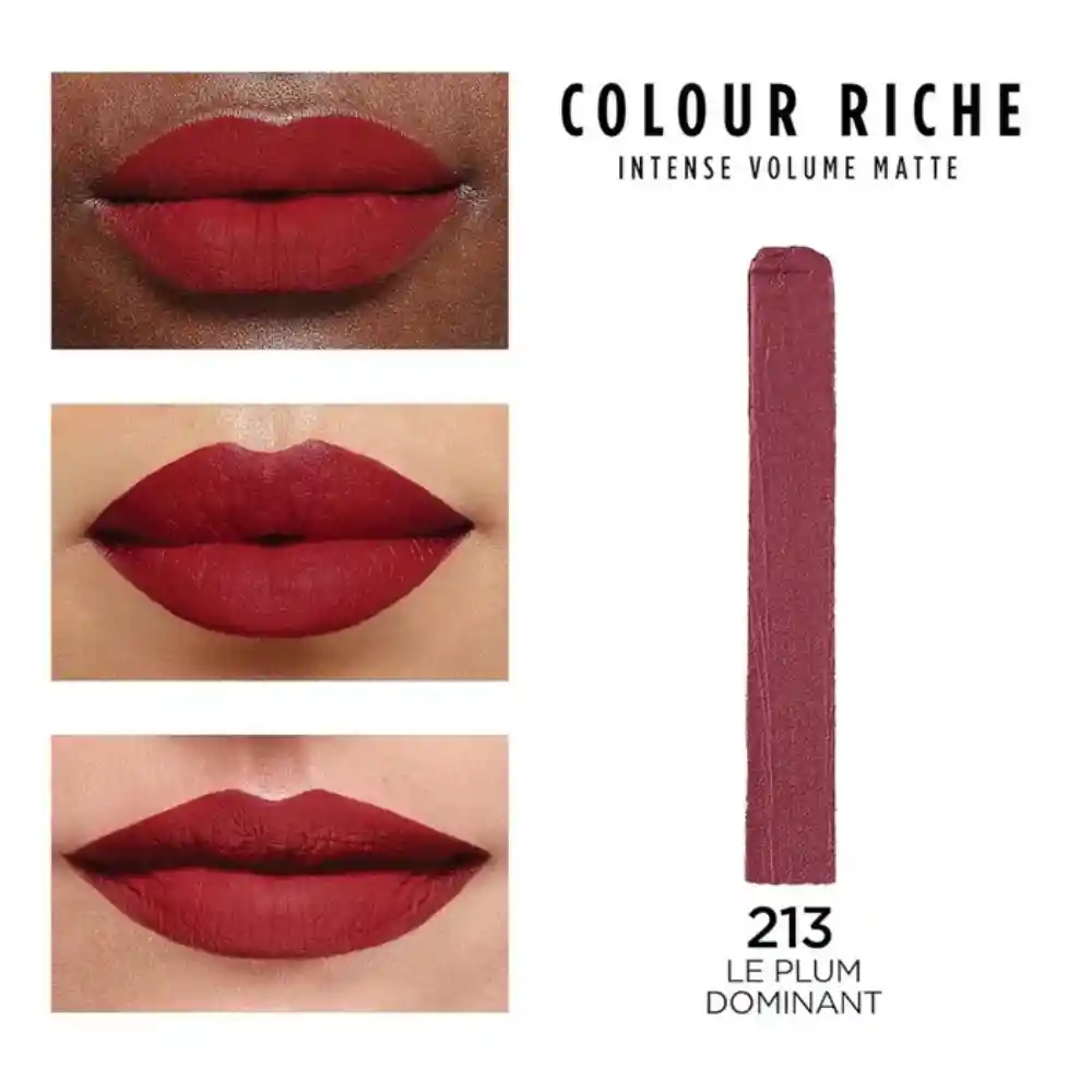 Labial L'oréal Paris Color Riche Intense Volume Matte 213 Le Plum Dominant