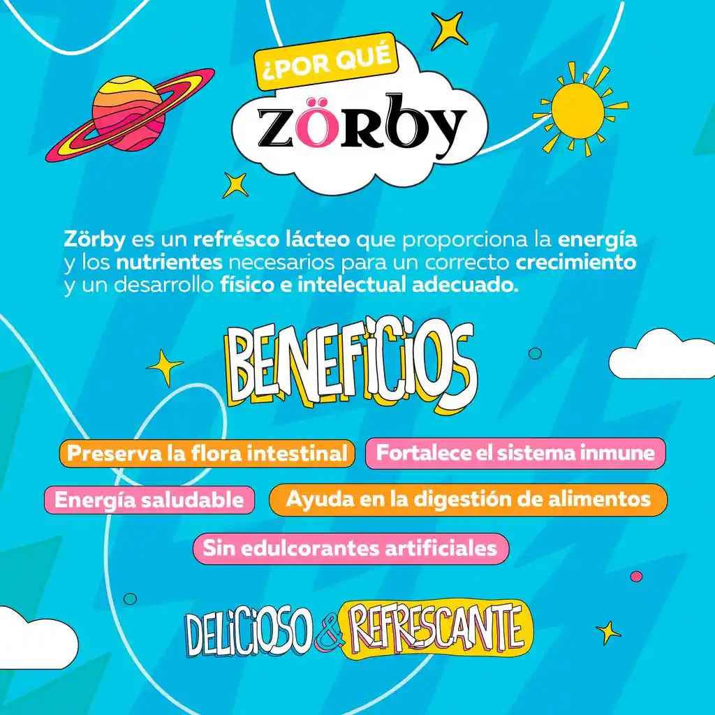 Zorby Bebida Láctea 8 Unidades / 180 G