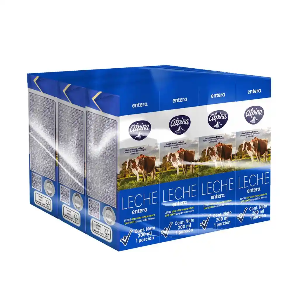 Alpina Leche Entera 12 Unidades / 200 Ml