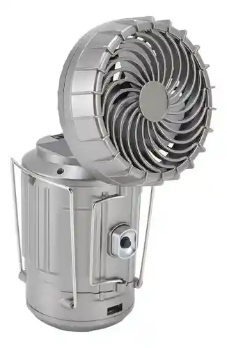 Linterna De Camping Con Ventilador Solar Y Led | Recargable, Con Carga Para Celular | Linterna Plegable 2 En 1 Para Exteriores Y Emergencias