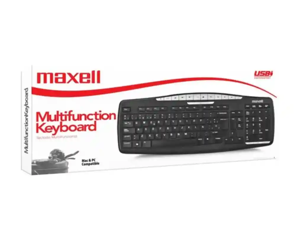 Teclado Usb De Cable Multimedia Tipo Oficina | Maxell Kb-100